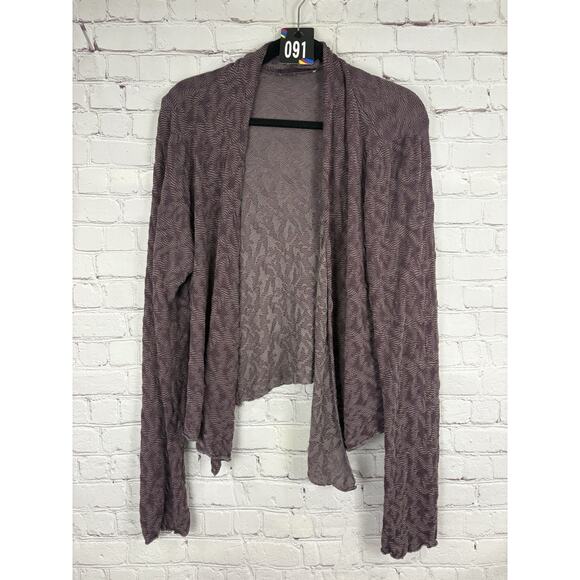 Black Sweaters - Cut Loose Floral Cardigan Sweater XL Burgundy Open Front